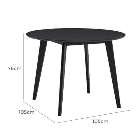 โต๊ะอาหารกลม EVERGREEN FURNITURE T-105  105 X 105 X 74  สีดำ_3